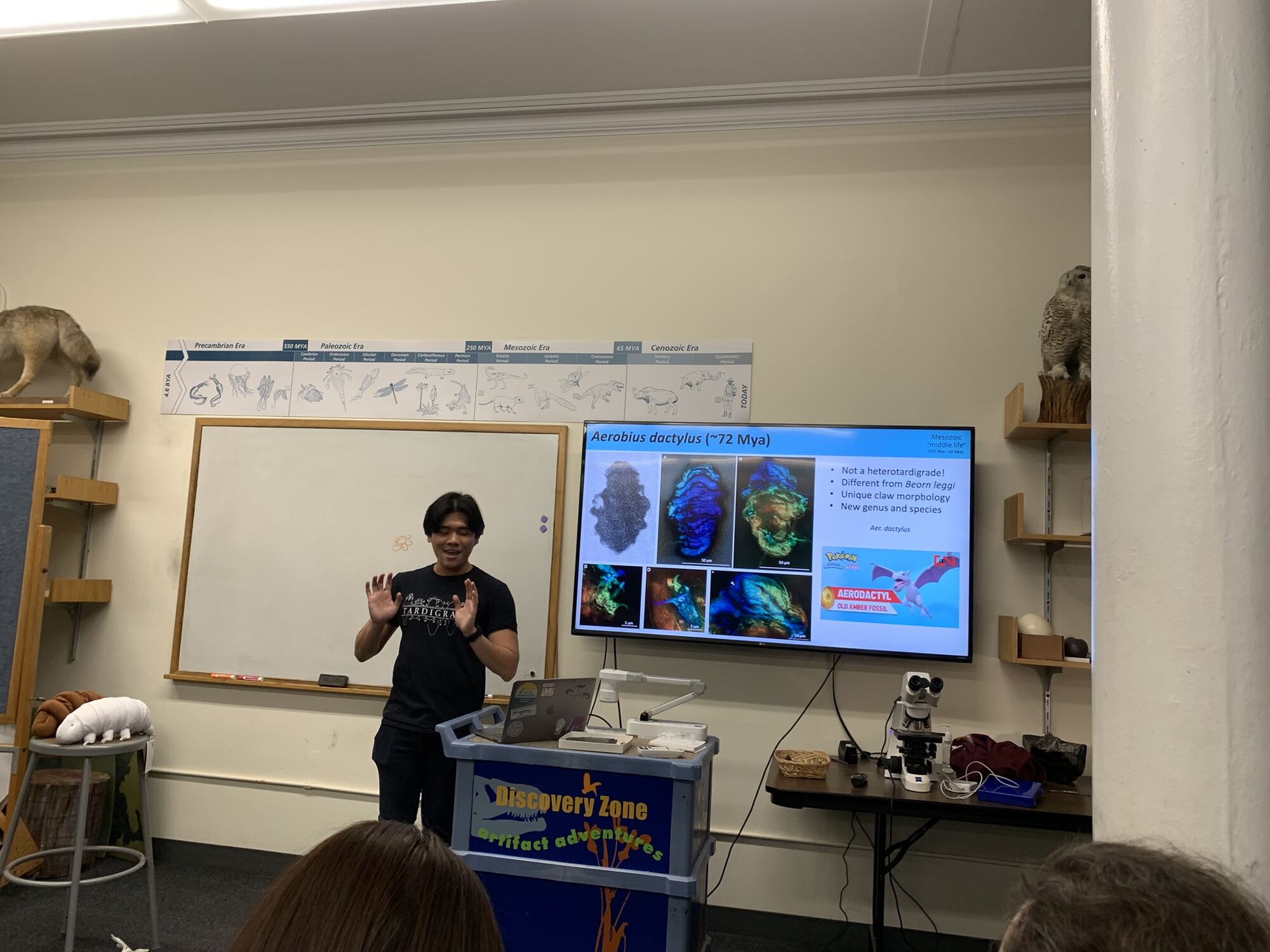 Hudson presenting at Fossil Day.